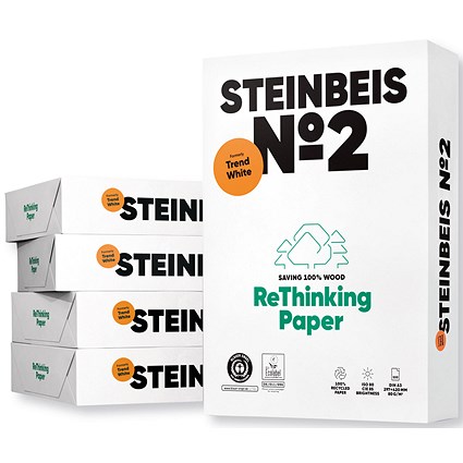 Steinbeis No.2 A3 Recycled Trend Paper, Off-White, 80gsm, Box (5 x 500 Sheets)