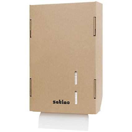 Satino Cardboard Hand Towel Dispenser, Includes 360 Hand Towels, Brown, Pack of 6