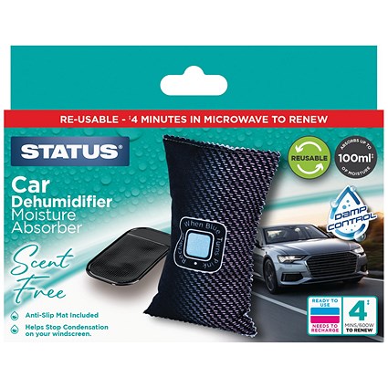 Status Scent Free Reusable Car Dehumidifier Black