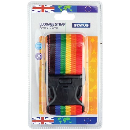 Status Adjustable Multi-Colour Luggage Strap, Pack of 3
