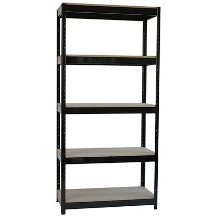 Zamba Heavy Duty Boltless 5-Shelf Unit Black