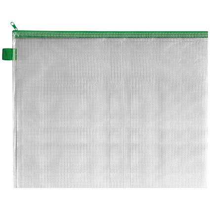 Everyday 405x315mm Mesh Zip Bag, Green, Pack of 5