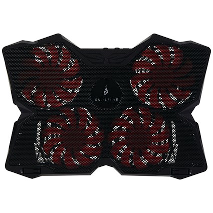 SureFire Bora Gaming Laptop Cooling Pad, Red