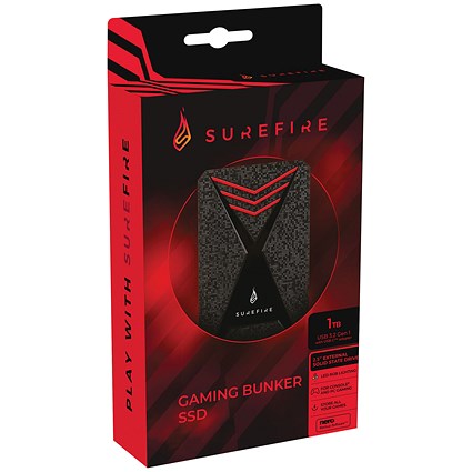 SureFire Bunker Gaming Solid State Drive, USB 3.2, 1TB, Black SureFire Bunker Gaming Solid State Drive, USB 3.2, 1TB, Black