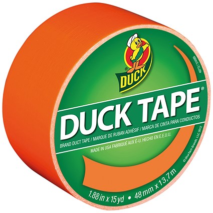 Ducktape Coloured Tape 48mmx13.7m Neon Orange (Pack of 6)