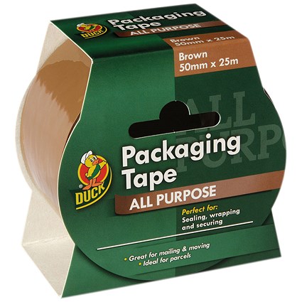 Ducktape Packaging Tape, 50mmx25m, Brown, Pack of 6 Ducktape Packaging Tape, 50mmx25m, Brown, Pack of 6