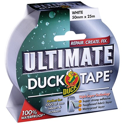Ducktape Ultimate Tape, 50mm x 25m, White, Pack of 6