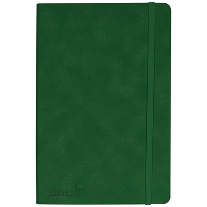 Silvine Casebound Executive Notebook, A5, Ruled, 160 Pages, Green