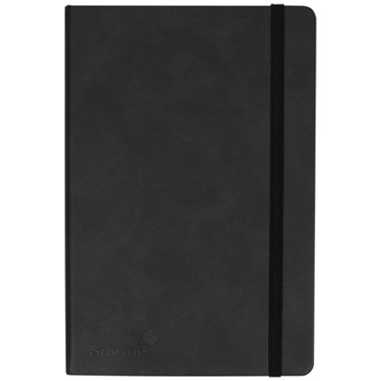 Silvine Casebound Executive Notebook, A5, Ruled, 160 Pages, Black