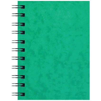 Silvine Luxpad Wirebound Notebook, A6, Ruled & Perforated, 200 Pages, Green, Pack of 6