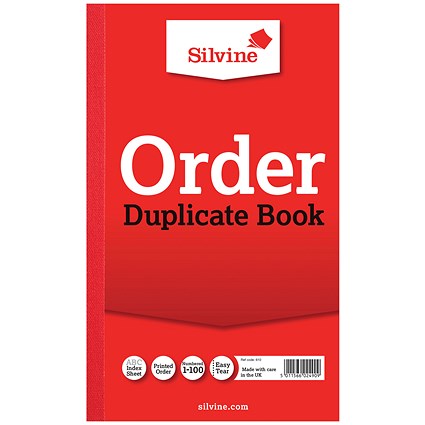 Silvine Duplicate Order Book, 100 Sets, 210x127mm, Pack of 6 Silvine Duplicate Order Book, 100 Sets, 210x127mm, Pack of 6