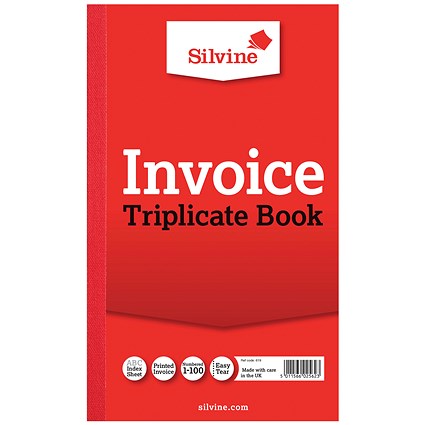 Silvine Triplicate Invoice Book 210x127mm (Pack of 6) 619