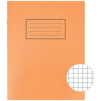 Silvine Exercise Book, 5mm Squares, 229x178mm, Orange, Pack of 10
