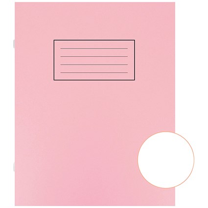 Silvine Exercise Book, Plain, 229x178mm, Pink, Pack of 10