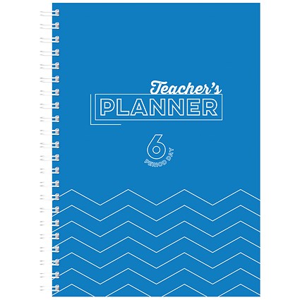 Silvine Teacher Academic Planner and Record, A4, 6 Day Period, Blue