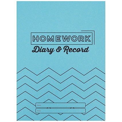 Silvine Homework Diary Record, A5, Blue, Pack of 20