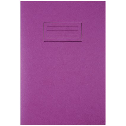 Silvine Exercise Book Tough Shell Feint Ruled With Margin A4 Purple (Pack of 25)