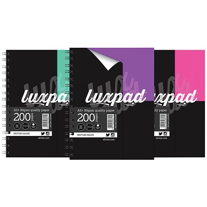 Silvine Luxpad Printed Hardback Notebook A5 Plus (Pack of 3) Silvine Luxpad Printed Hardback Notebook A5 Plus (Pack of 3)
