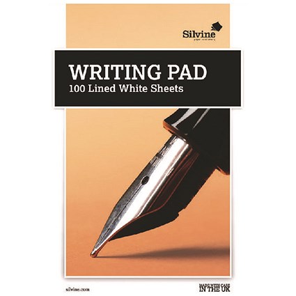 Silvine Medium Ruled Writing Pad 100 Sheet (Pack of 10)