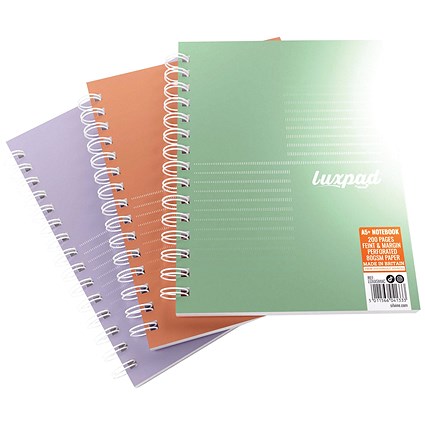 Silvine Luxpad Metallic Wirebound Notebook, A5+, Ruled with Margin, 200 Pages, Assorted, Pack of 3 Silvine Luxpad Metallic Wirebound Notebook, A5+, Ruled with Margin, 200 Pages, Assorted, Pack of 3