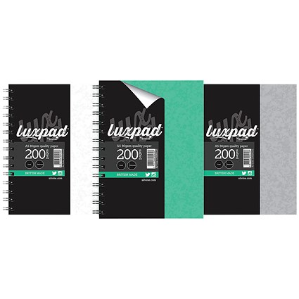 Silvine Luxpad Hardback Wire Notebook A5 Plus (Pack of 3)
