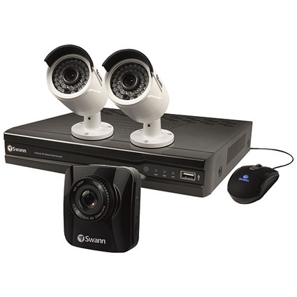 Swann 4 Channel 2 Camera DVR CCTV Kit FOC Dashcam