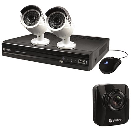 Swann 4 Channel 2 Camera NVR CCTV Kit + Free Dash Cam