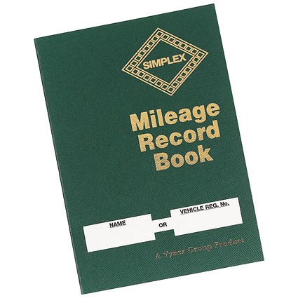 Simplex Mileage Record Book, 102x144mm, 92 Pages