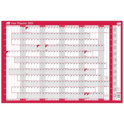 Sasco Year Planner, Unmounted, 915x610mm, 2025