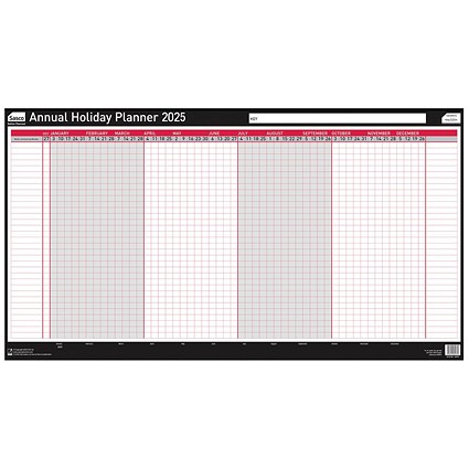 Sasco Annual Holiday Planner, Unmounted, 750x410mm, 2025