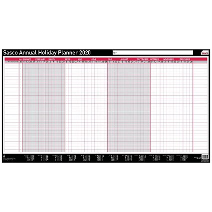 Sasco Annual Holiday Planner Unmounted 2020
