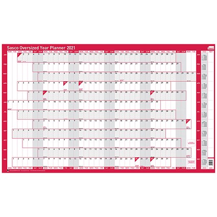 Sasco Oversized Year Planner Unmounted 2021
