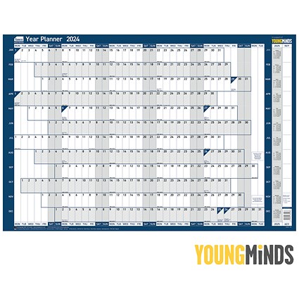 Sasco Year Planner, Mounted, 915x610mm, 2024