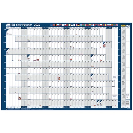 Sasco EU Year Planner, Unmounted, 915x610mm, 2024