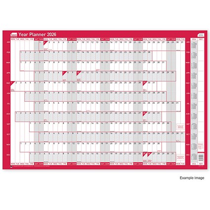 Sasco Super Compact Year Planner, Unmounted, 400x285mm, 2026 Sasco Super Compact Year Planner, Unmounted, 400x285mm, 2026