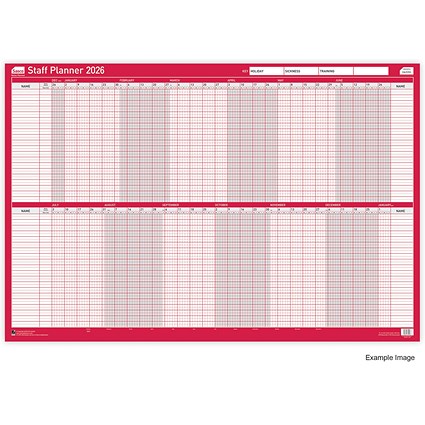 Sasco Staff Planner, Mounted, 915x610mm, 2026