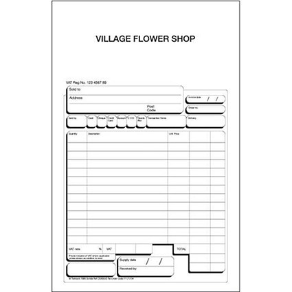 Twinlock Scribe 654 Counter Sales Receipt Business Form, 3-Part, Pack of 75