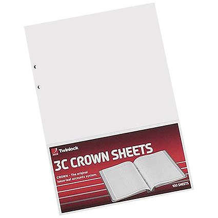 Twinlock 3C Crown Plain Sheets, Ref 75840, Pack of 100