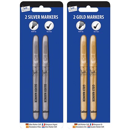 Tallon Gold and Silver Marker Pens, 12 Twin packs of 2 Pens (24 in total)