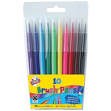Artbox Quality Brush Fibre Pens Assorted x10 Pack of 12