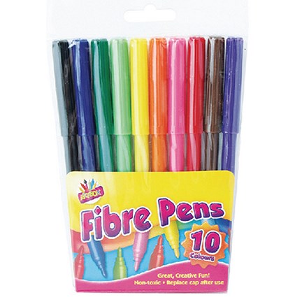 Artbox Fine Tip Fibre Colouring Pens Assorted x10 Pack of 12