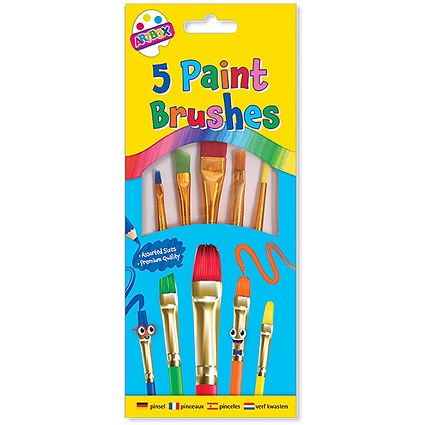 Artbox Paint Brushes x5 Assorted Pack of 12