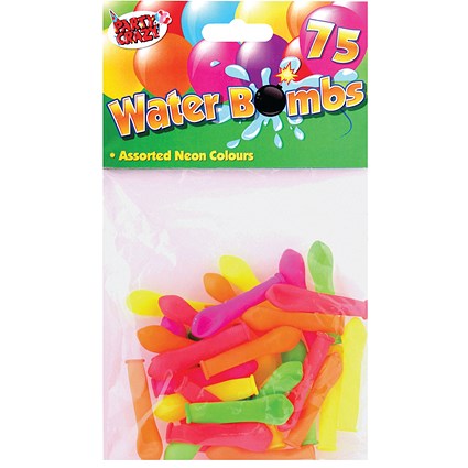 Water Bomb Balloons Packet of 75 Assorted Neon Colours (Pack of 12)