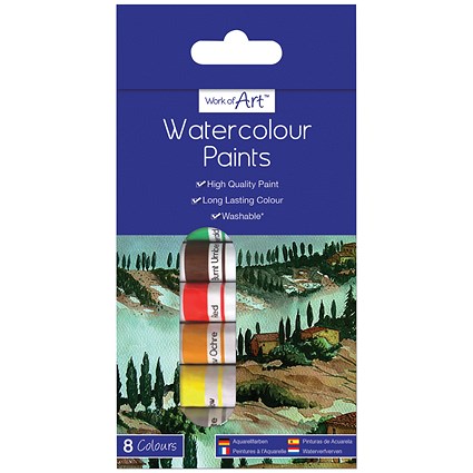 Work of Art Washable Watercolour Paint Tubes Assorted (Pack of 12)
