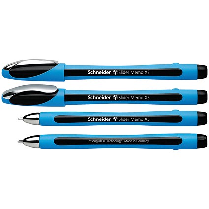 Schneider Slider Memo XB Ballpoint Pen, Large, Black, Pack of 10