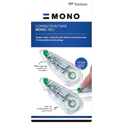 Tombow MONO air4 Correction Tape 4.2mm x 10m (Pack of 3)