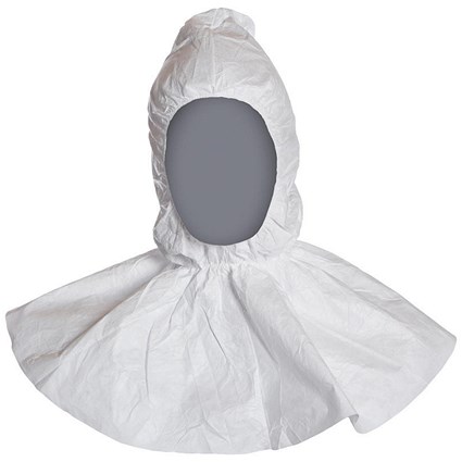 Tyvek 500 Hood With Flange, White, Pack of 25
