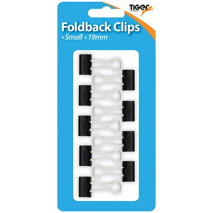Tiger Small Fold Back Clips 19mm Pack of 108 (12 packs of 9)