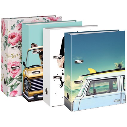 A4 Fashion Board Lever Arch File 75mm Assorted (Pack of 12)