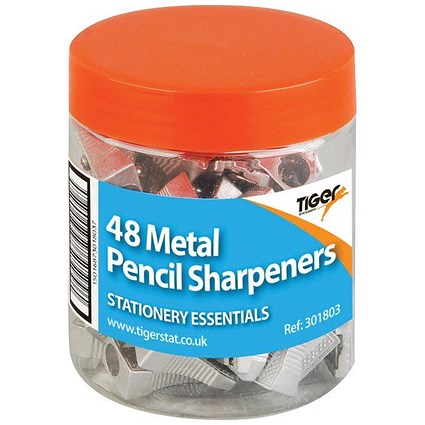 Metal Single Hole Pencil Sharpeners (Pack of 48)